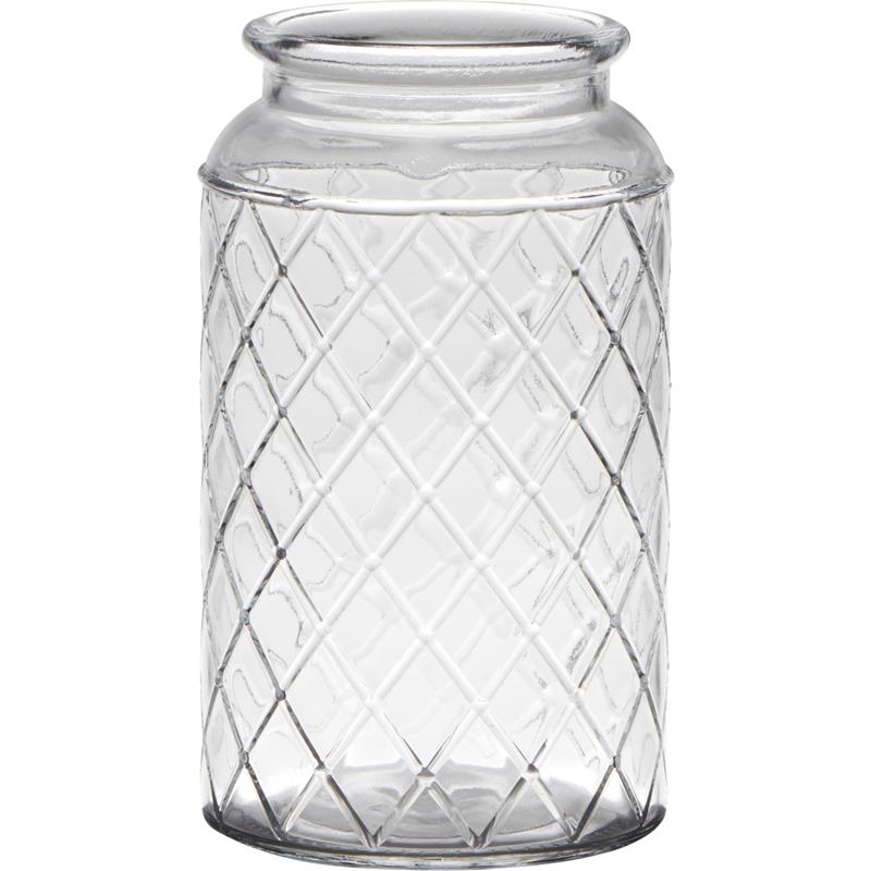 Brussel vaas glas met motief Ø10xh18cm